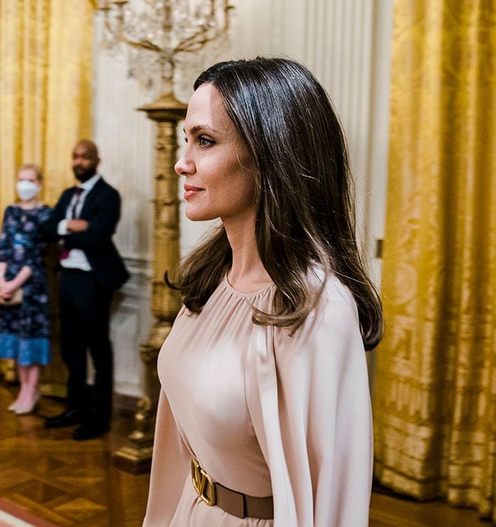 Angelina Jolie en una recepción en la Casa Blanca