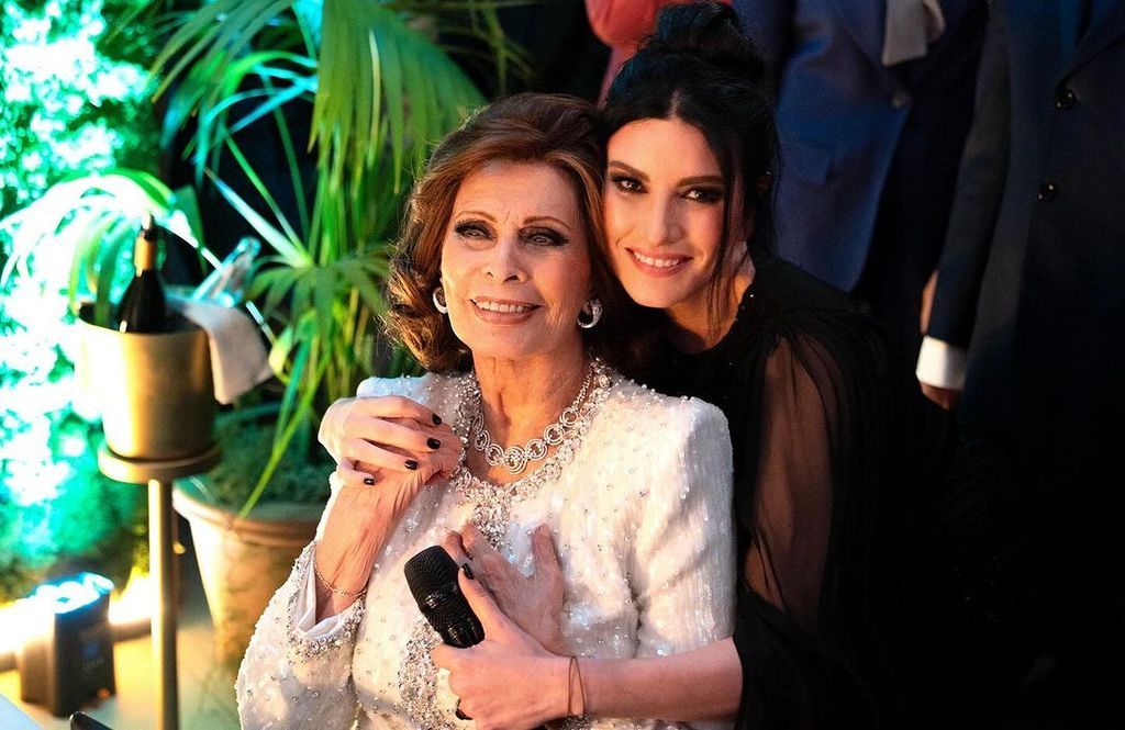 Sofía Loren con Laura Pausini