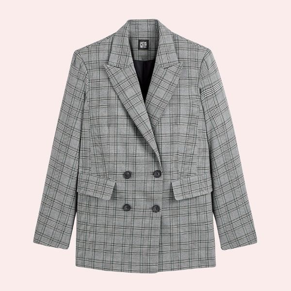 Blazer con corte amplio, a cuadros Príncipe de Gales