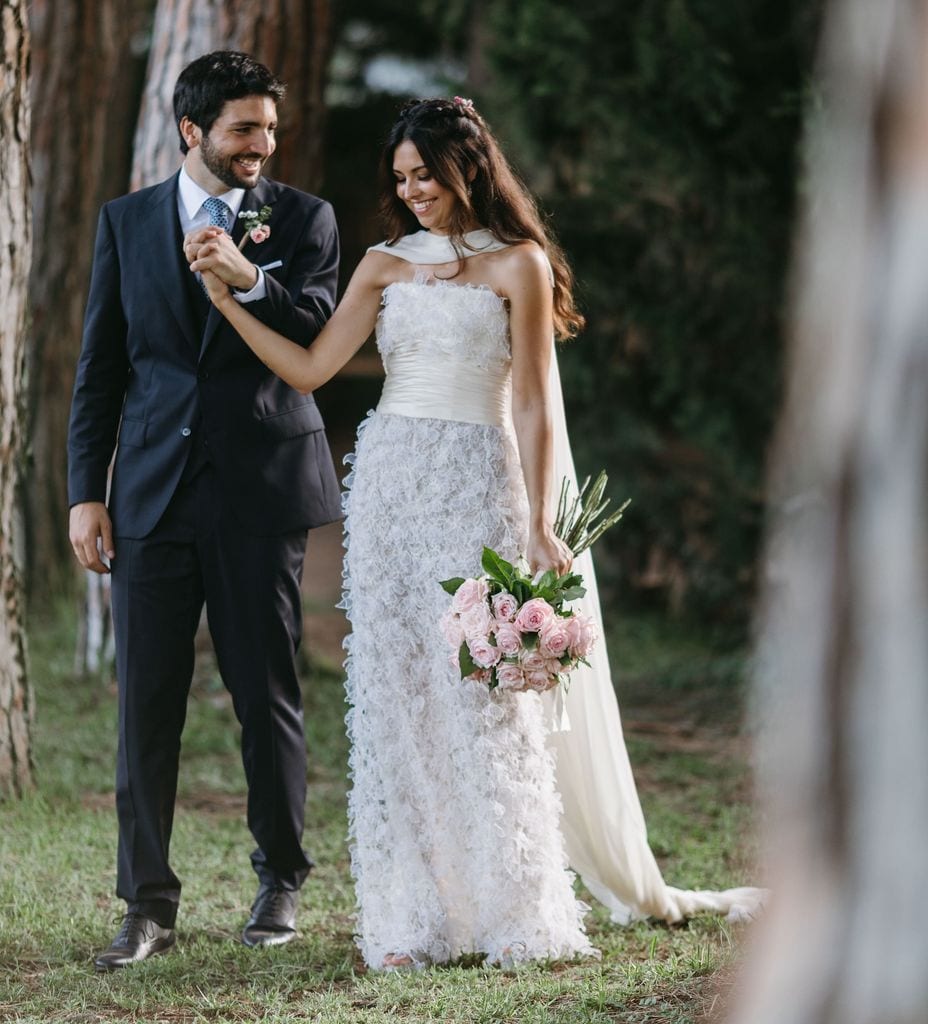 vestidos de novia palabra de honor tejido en relieve