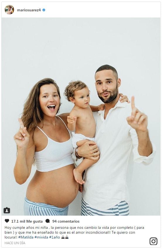 Malena Costa y Mario Suárez celebran el primer cumpleaños de su hija Matilda