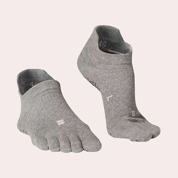 Calcetines Yoga Gris Jaspeado Kimjaly de Decathlon