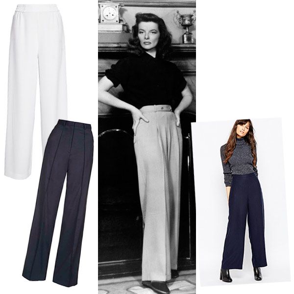 Katharine Hepburn y los pantalones palazzo.
