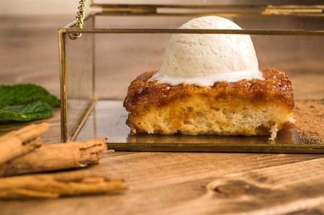 'Torrija y su helado', uno de los postres del restaurante.
