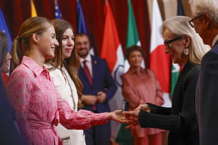 La Reina y Leonor, fascinadas con Meryl Streep en la antesala de los Princesa de Asturias 2023