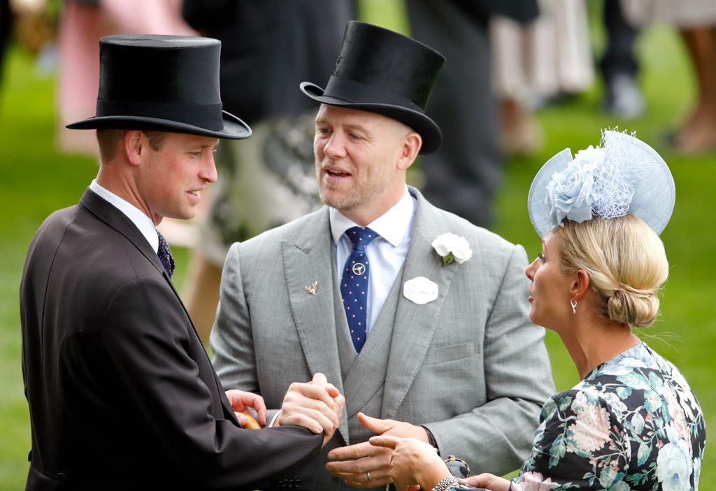 El príncipe Guillermo com Mike Tindall en las carreras de Ascot el 18 de junio de 2019