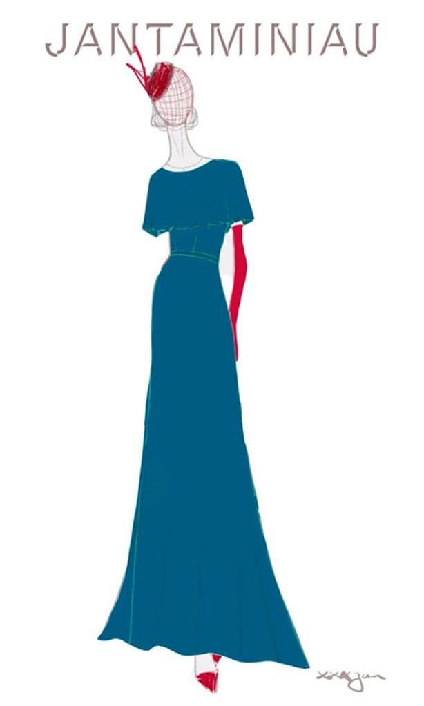Boceto del vestido de Sofía Palazuelo creado por el diseñador Jan Taminiau