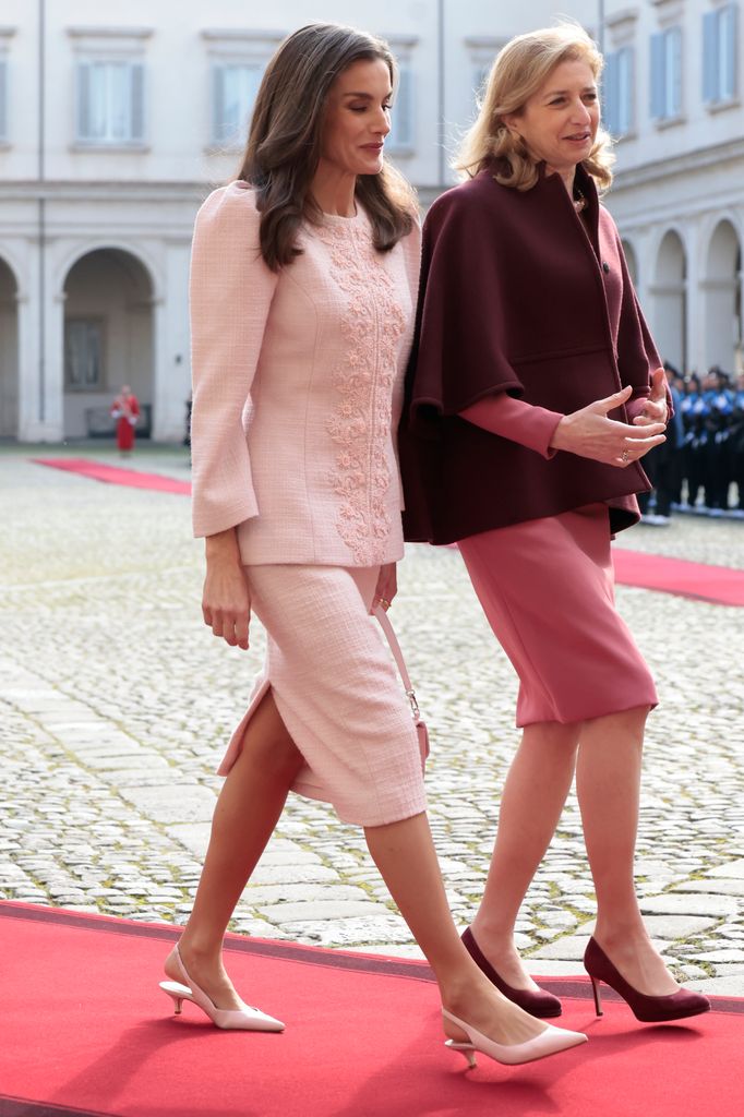 La reina Letizia durante el encuentro con el Presidente de Italia en Roma