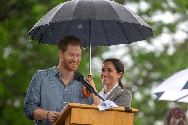 meghan harry rain