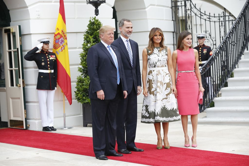 Los Reyes durante una visita de Estado a la Casa Blanca en el año 2018