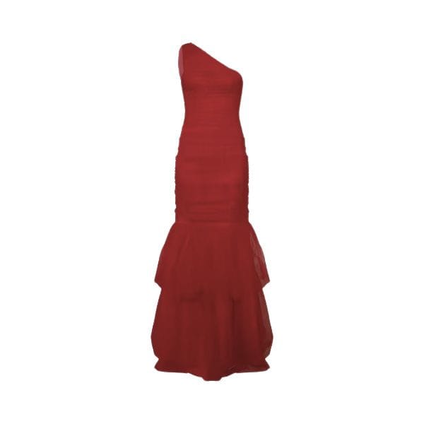 vestido rojo volantes asos