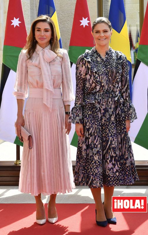 Rania de Jordania y Victoria de Suecia