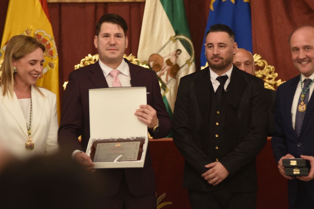 Singers Andres Morales and Lucas Gonzales "Andy y Lucas" during the act of " Dia de la provincia de Cadiz " in Cadiz on Tuesday, 19 March 2024