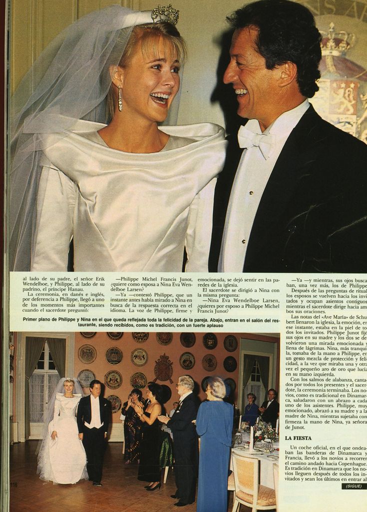 Boda de Philippe Junot con Nina Wendelboe-Larsen en ¡HOLA! 1987