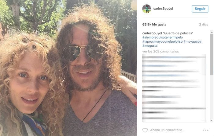 ¿Quién presume de rizos perfectos ahora? Vanesa Lorenzo y Carles Puyol han bromeado sobre el cambido de look de la modelo en sus redes sociales
