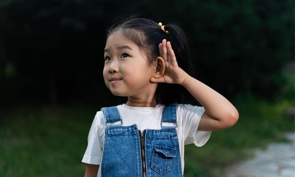 cute girl listening