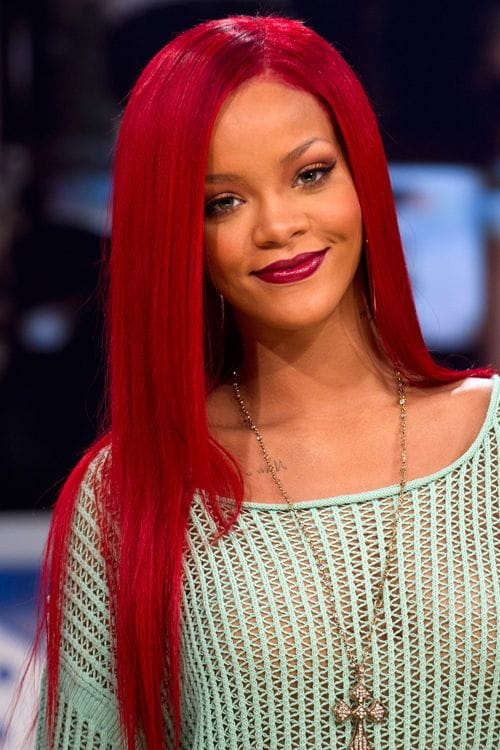 Rihanna y su color rojo de pelo