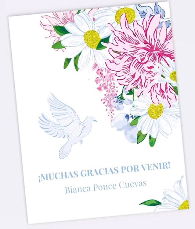 Minuta la Comunión de la hija de Paloma Cuevas y Enrique Ponce