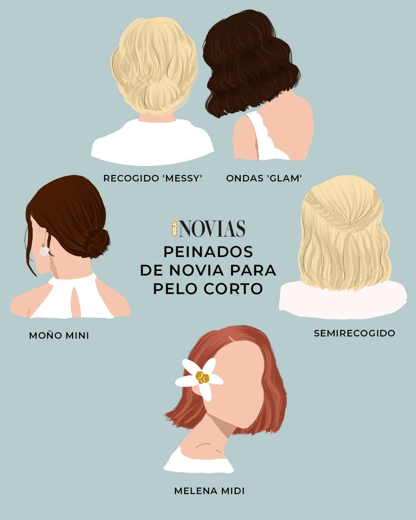 Peinados para novias con pelo corto