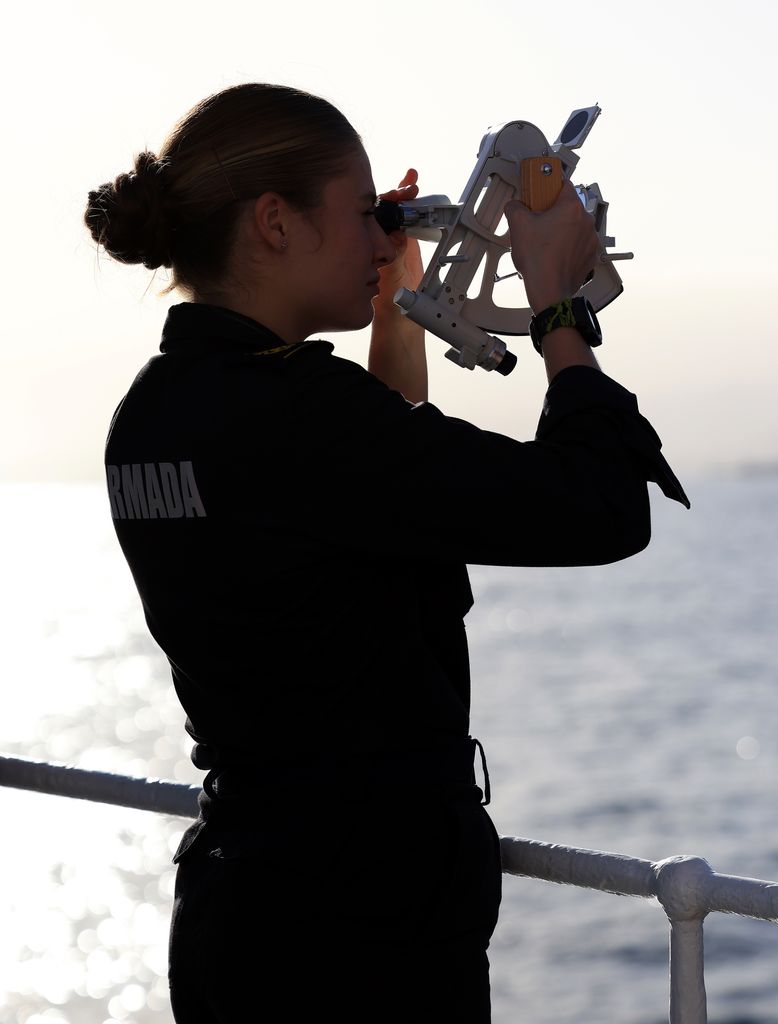 La princesa Leonor a bordo de Elcano