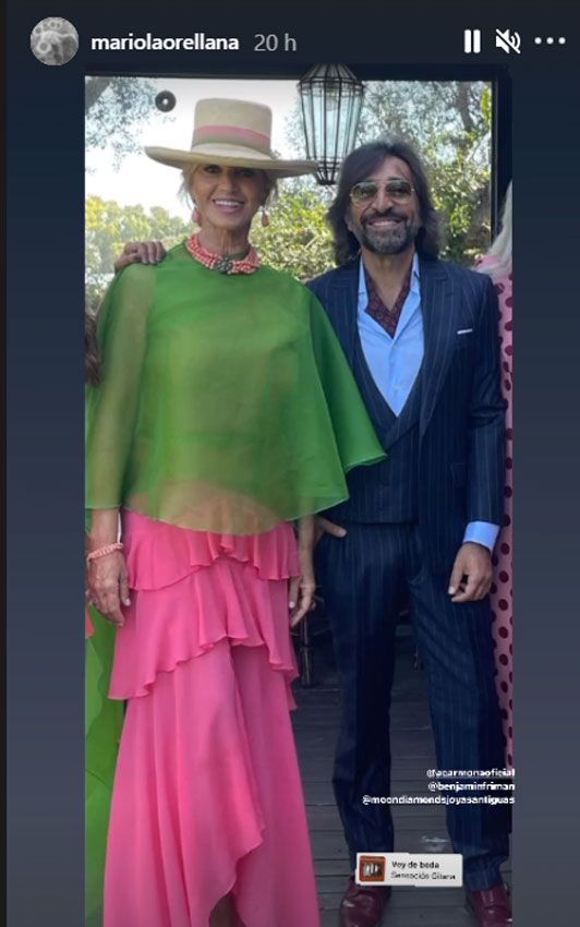 Mariola Orellana y Antonio Carmona en la boda de Elena Furiase