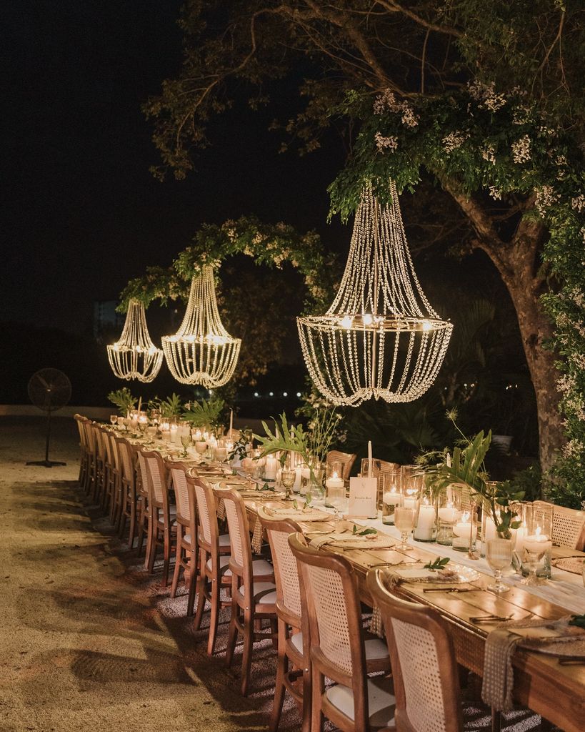 Decoraciones de boda en color blanco lámparas de cristal