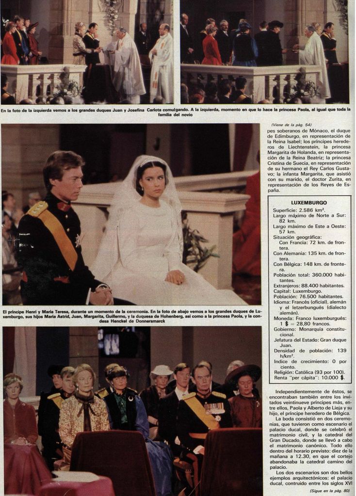 14 febrero 1981. Hola 1905. Boda de Enrique de Luxemburgo y María Teresa Mestre.