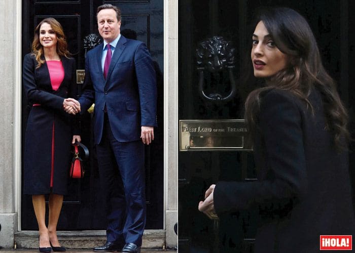 Tal y como suele hacer el Primer Ministro británico con reyes y reinas, además de con otros mandatarios extranjeros, David Cameron recibió a Rania de Jordania en al puerta de su residencia oficial
