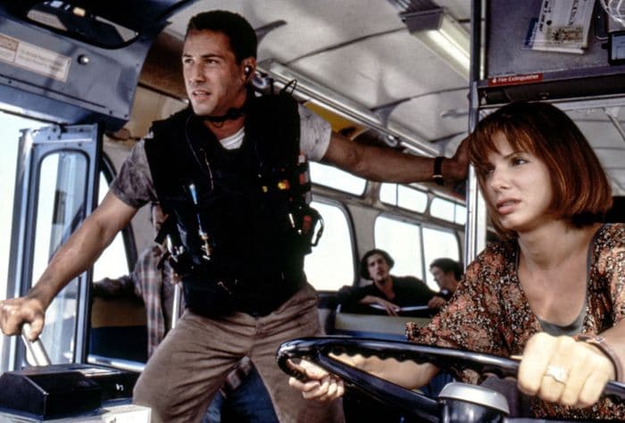 Sandra Bullock y Keanu Reeves en Speed