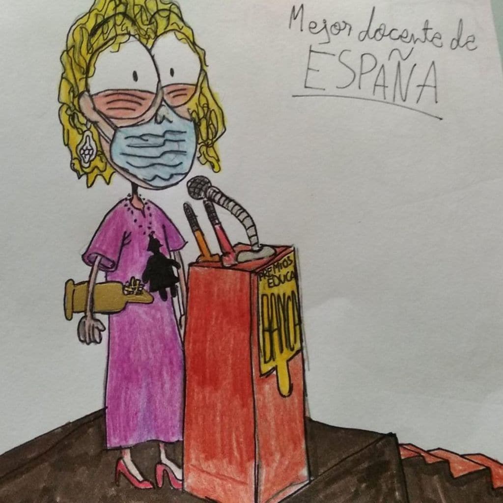 Caricatura de un alumno de Alicia Tojeiro Ríos.