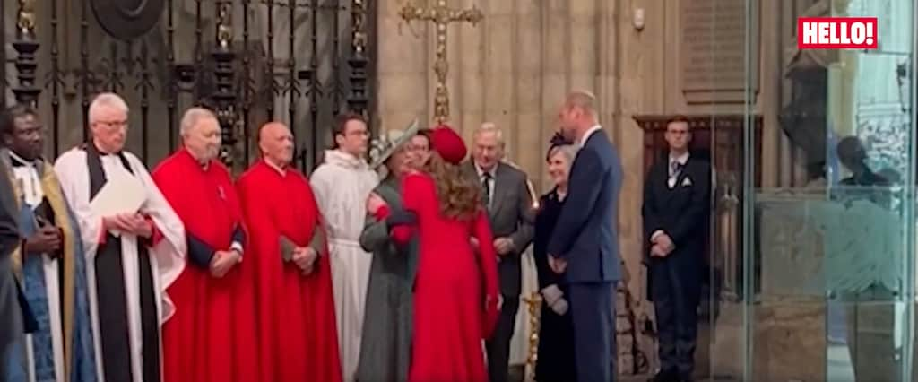 Kate Middleton greeted Princess Ana with a kiss during the Commenwealth Day