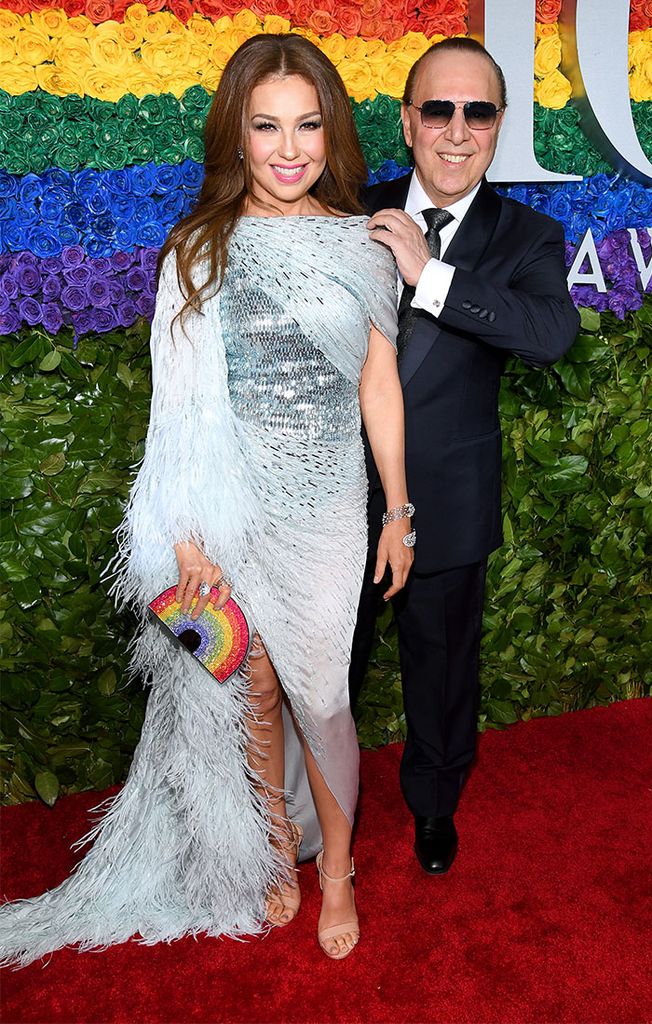 Thalía y Tommy Mottola en los Tony Awards 