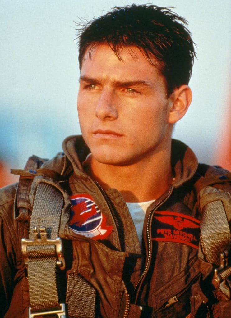 Tom Cruise en la grabación de Top Gun