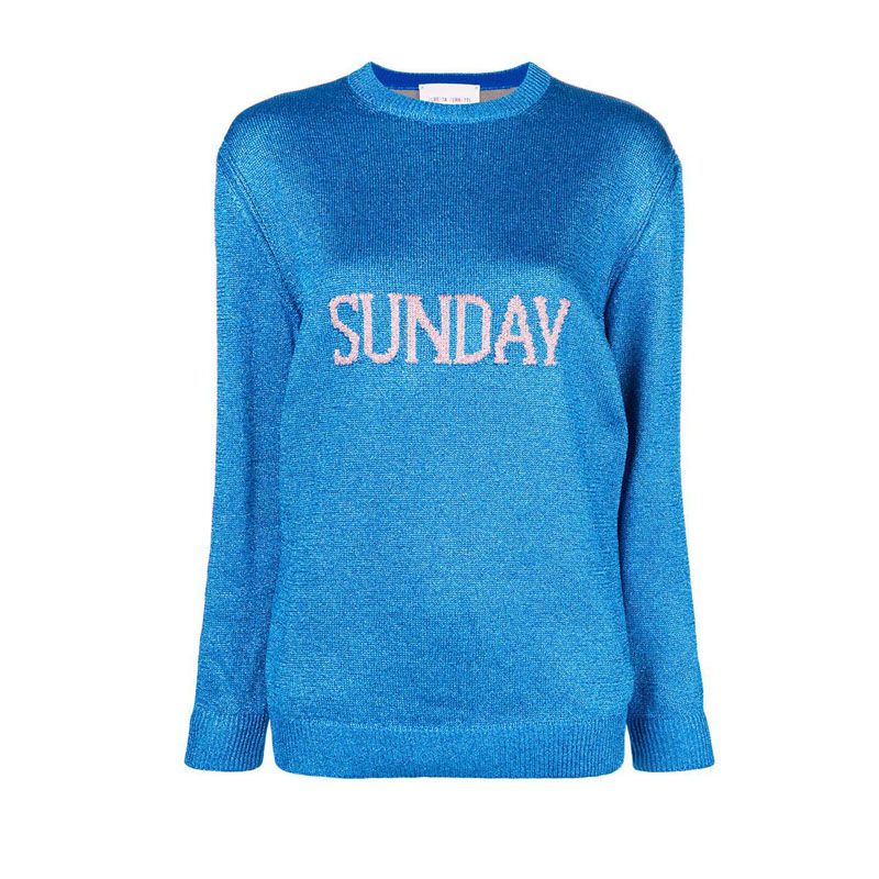 alberta ferretti blue Jersey de punto de intarsia Sunday