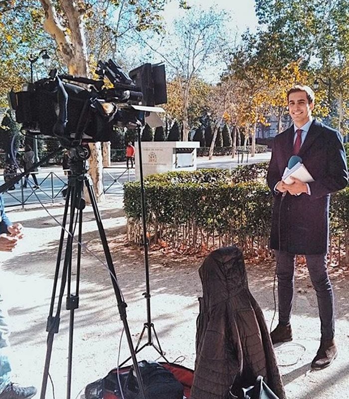 Lorenzo Diaz, durante una retransmisión en Telecinco