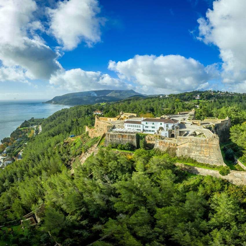 Vista aérea del castillo de San Felipe en Setúbal