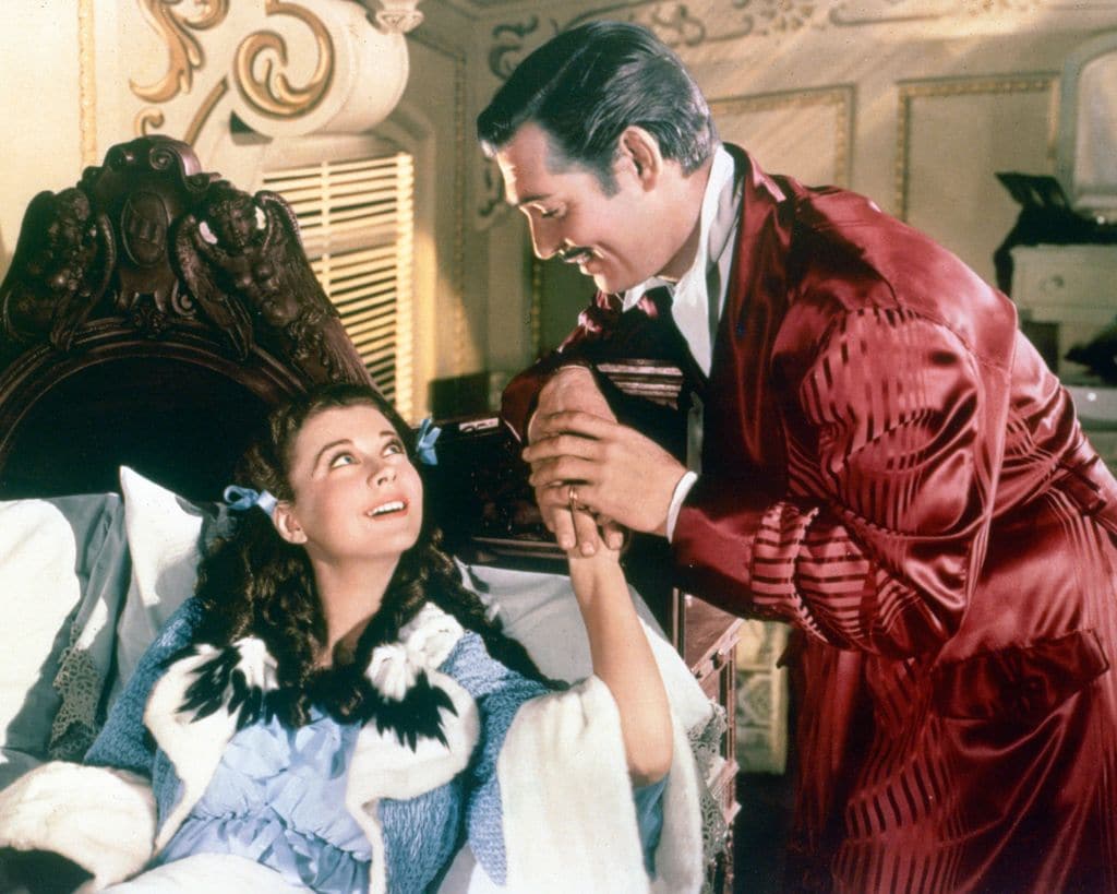 Clark Gable como Rhett Butler y Vivien Leigh en el personaje de Scarlett O'Hara en las escenas de 'Lo que el viento se llevó'.