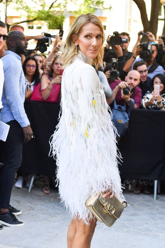 Céline Dion acudiendo a un desfile