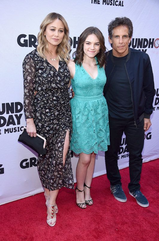 Ben Stiller junto a su hija Ella y su mujer  Christine Taylor