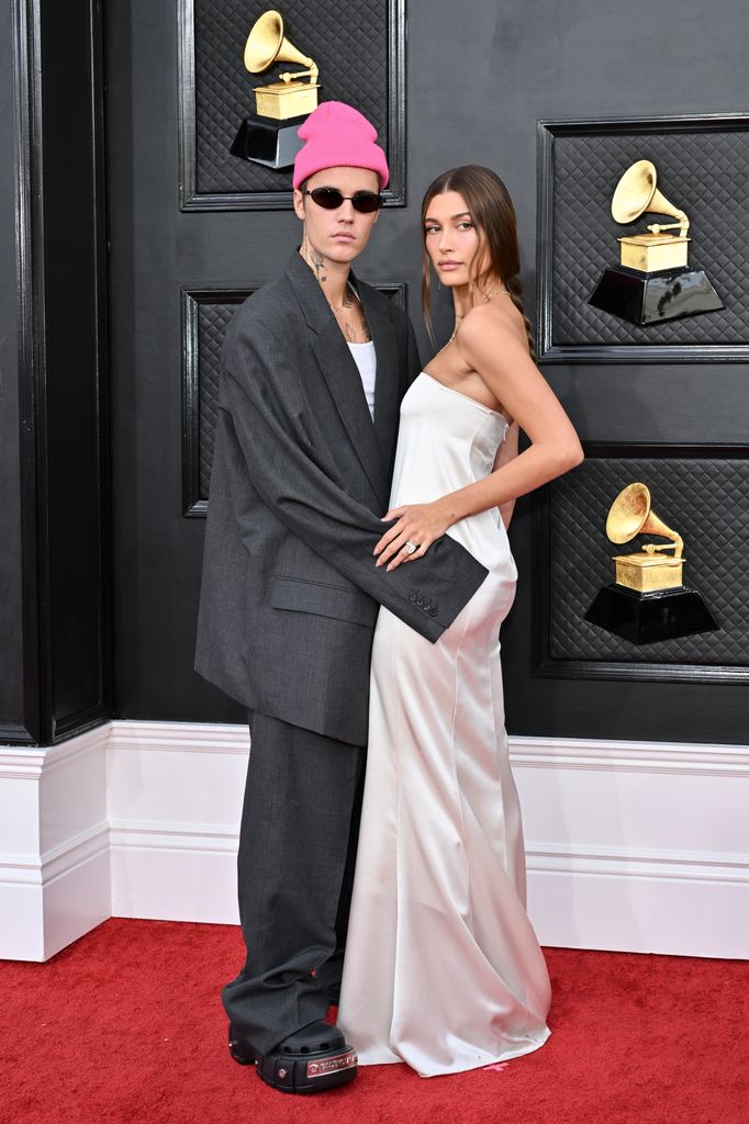 Justin Bieber y Hailey Bieber en Nueva York en los Grammy 2022