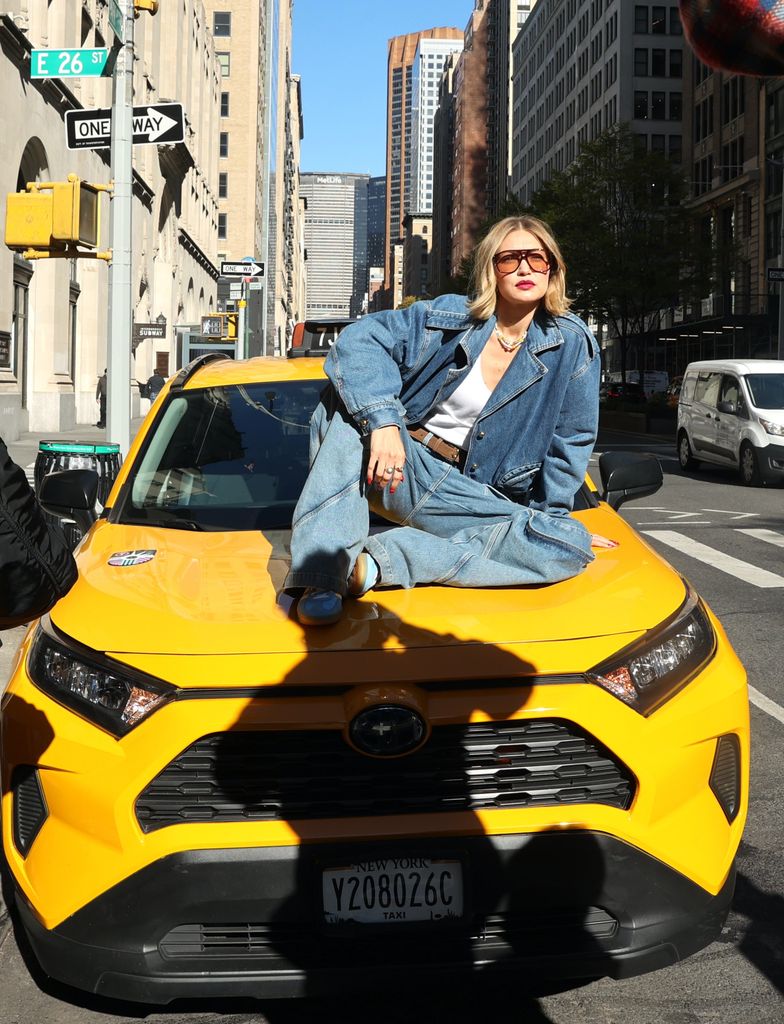 Gigi Hadid en una grabación en NY