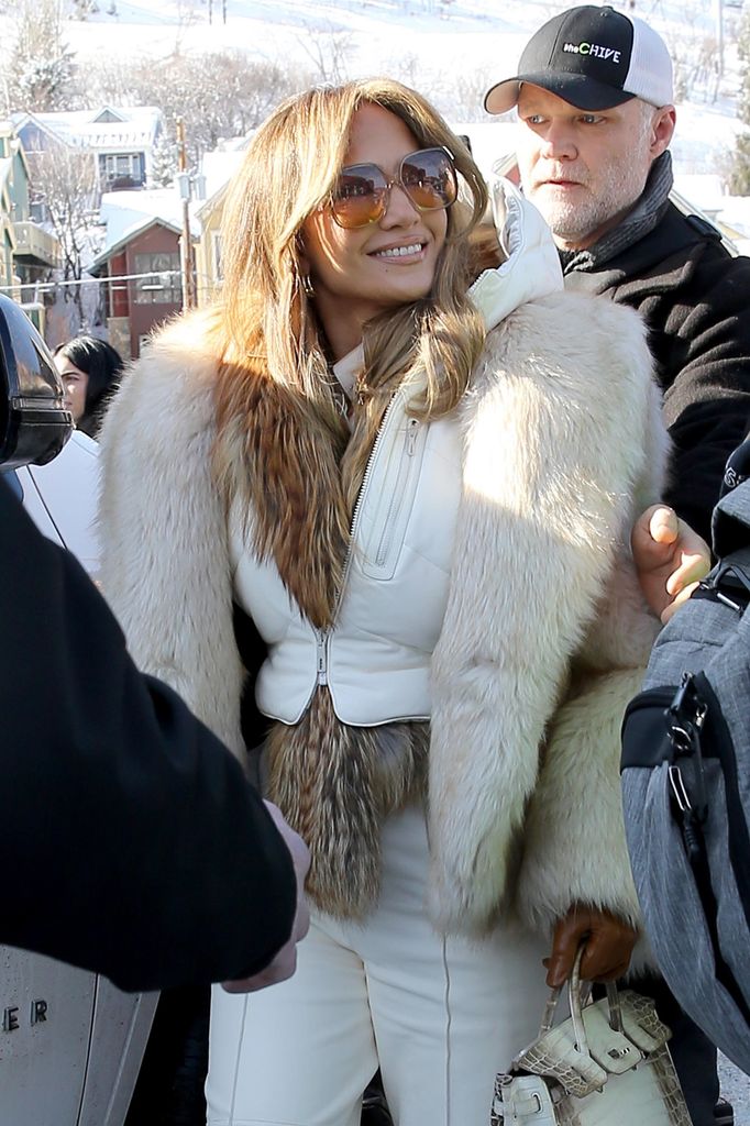 Jennifer Lopez looks luminous in all white as she attends the Sundance Film Festival in Park City, Utah. 26 JANUARY 2025 