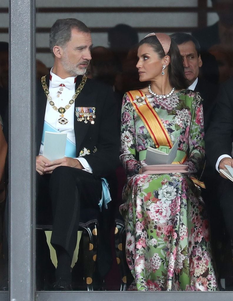 Reyes Felipe y Letizia en la entronización de Naruhito de Japón el 22 de octubre de 2019