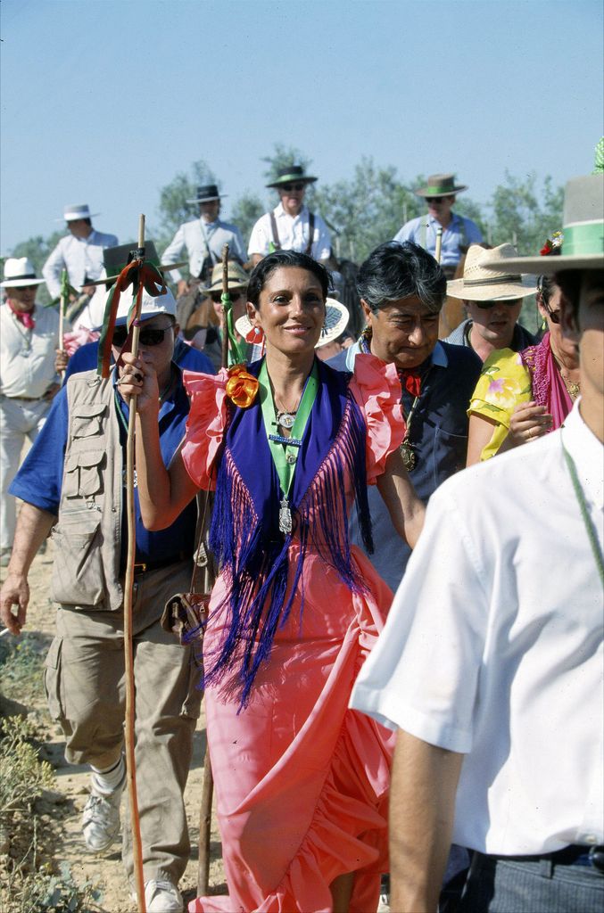 Carmen Ordóñez durante la romería del Rocio en el año 2000