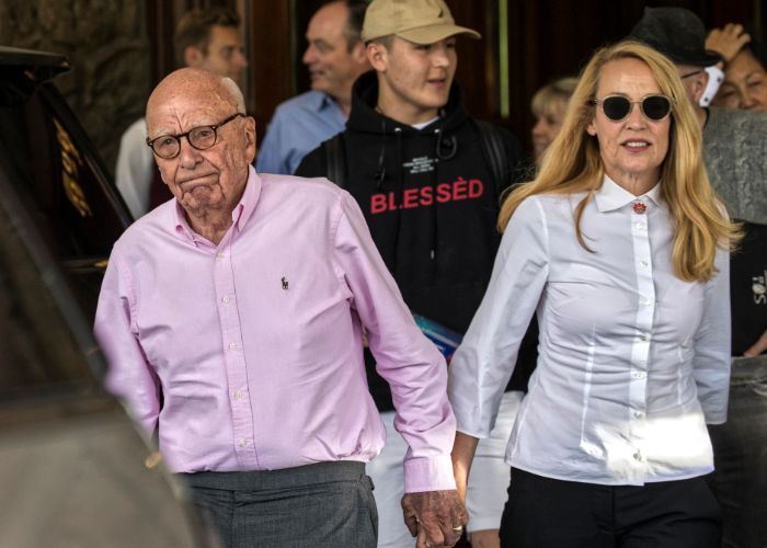 Rupert Murdoch y Jerry Hall