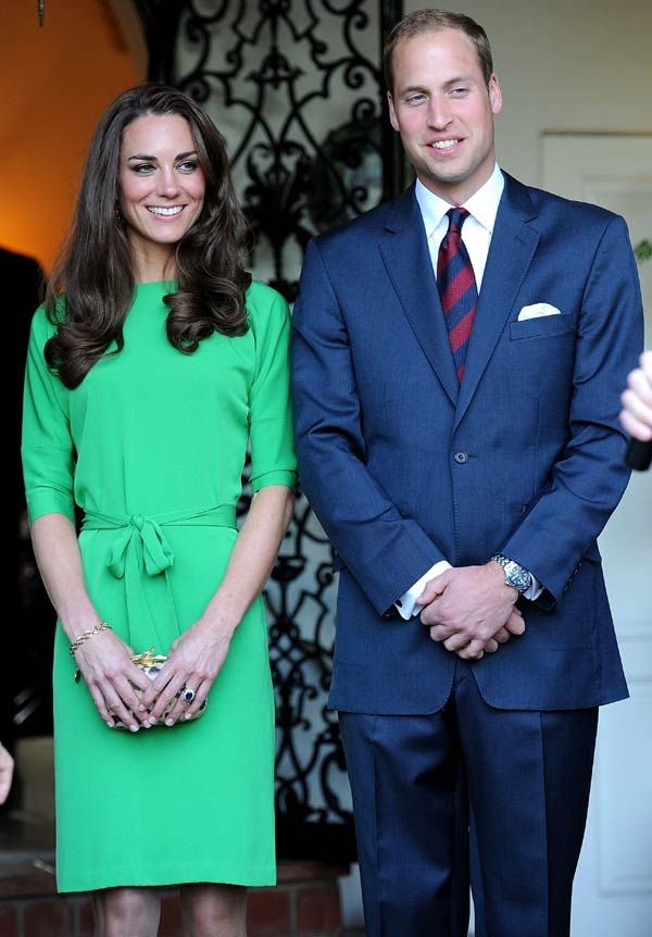 Kate Middleton con vestido verde de Diane Von Furstenberg