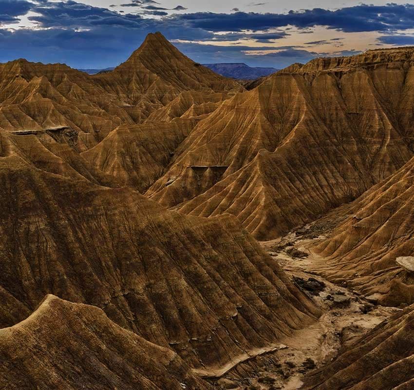 Paisaje modelado por la erosión en las Bardenas Reales de Navarra