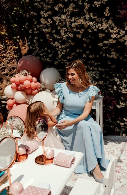 María Lapiedra con su hija