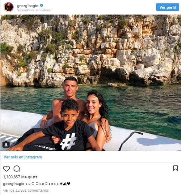 Georgina Rodríguez, Cristiano Ronaldo y Cristiano Jr 