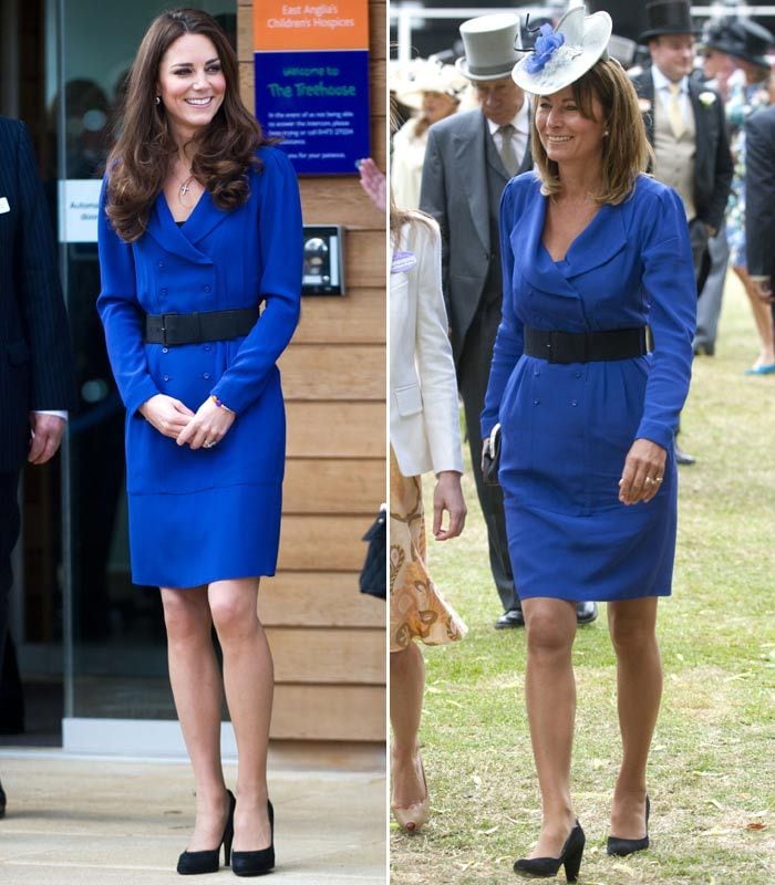 Kate Middleton con un vestido azul